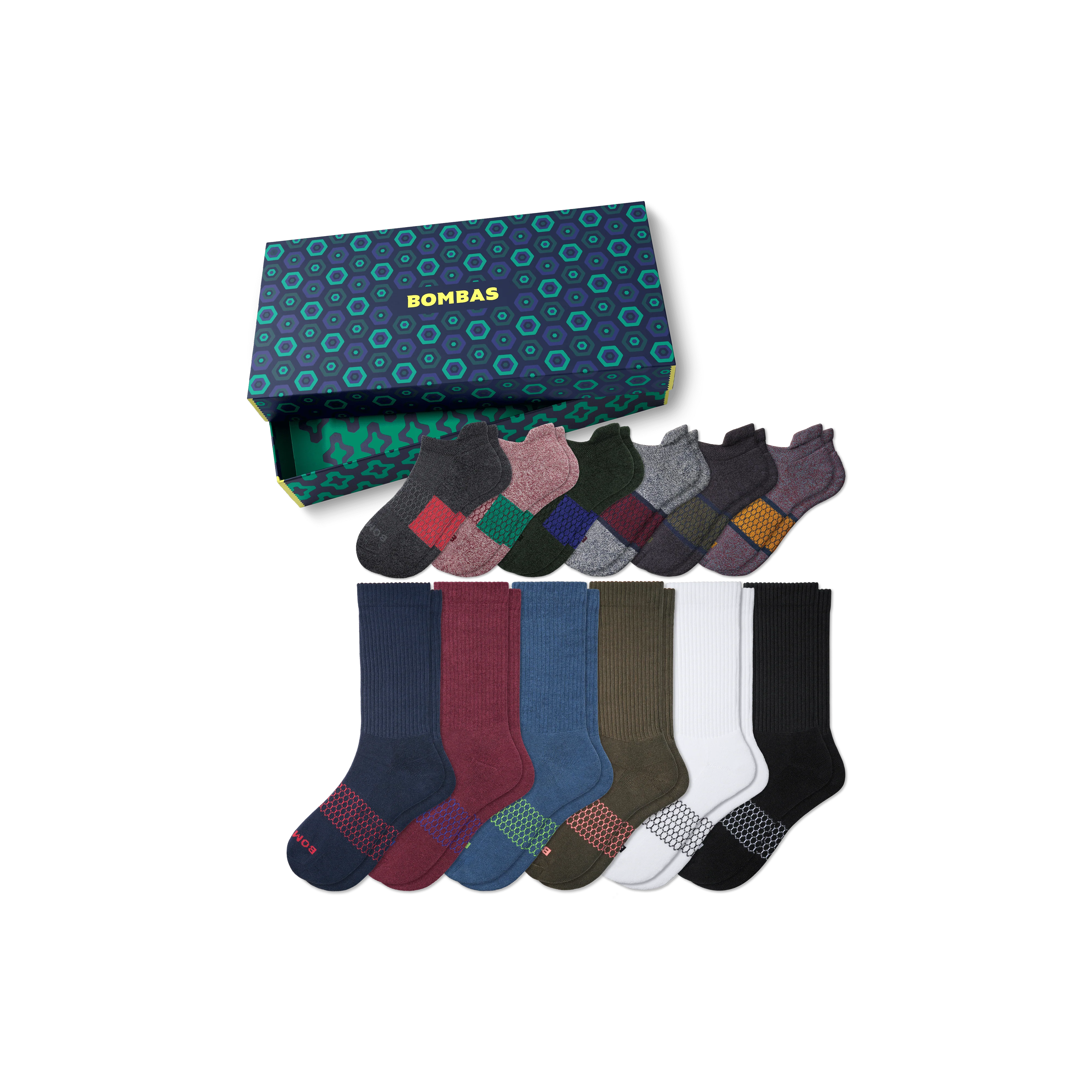 Men's Ankle & Calf Sock Gift Box 12-Pack