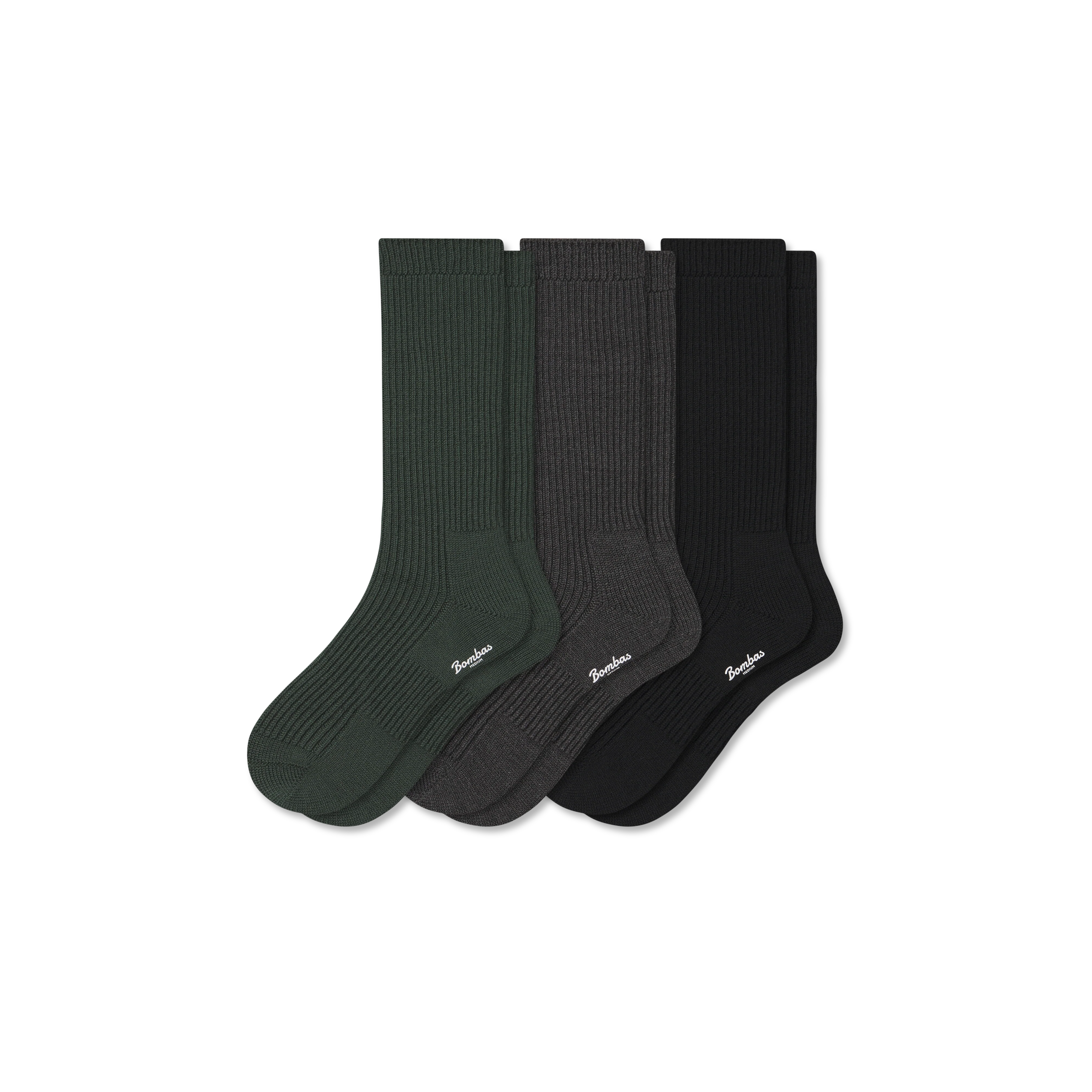 Men's Merino Cashmere Blend Fine Rib Calf Sock 3-Pack - Image 3