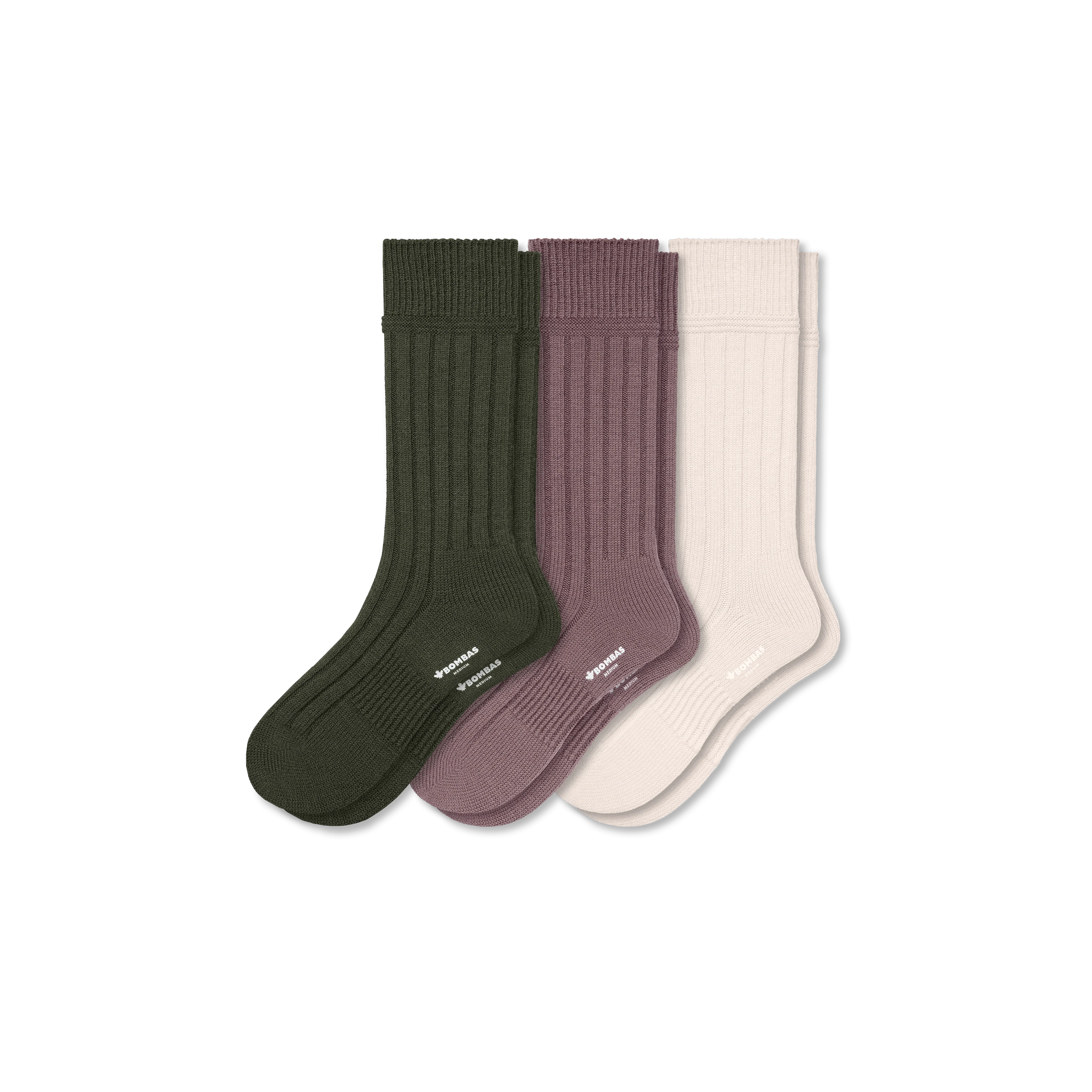Men's Merino Cashmere Blend Rib Calf Sock 3-Pack