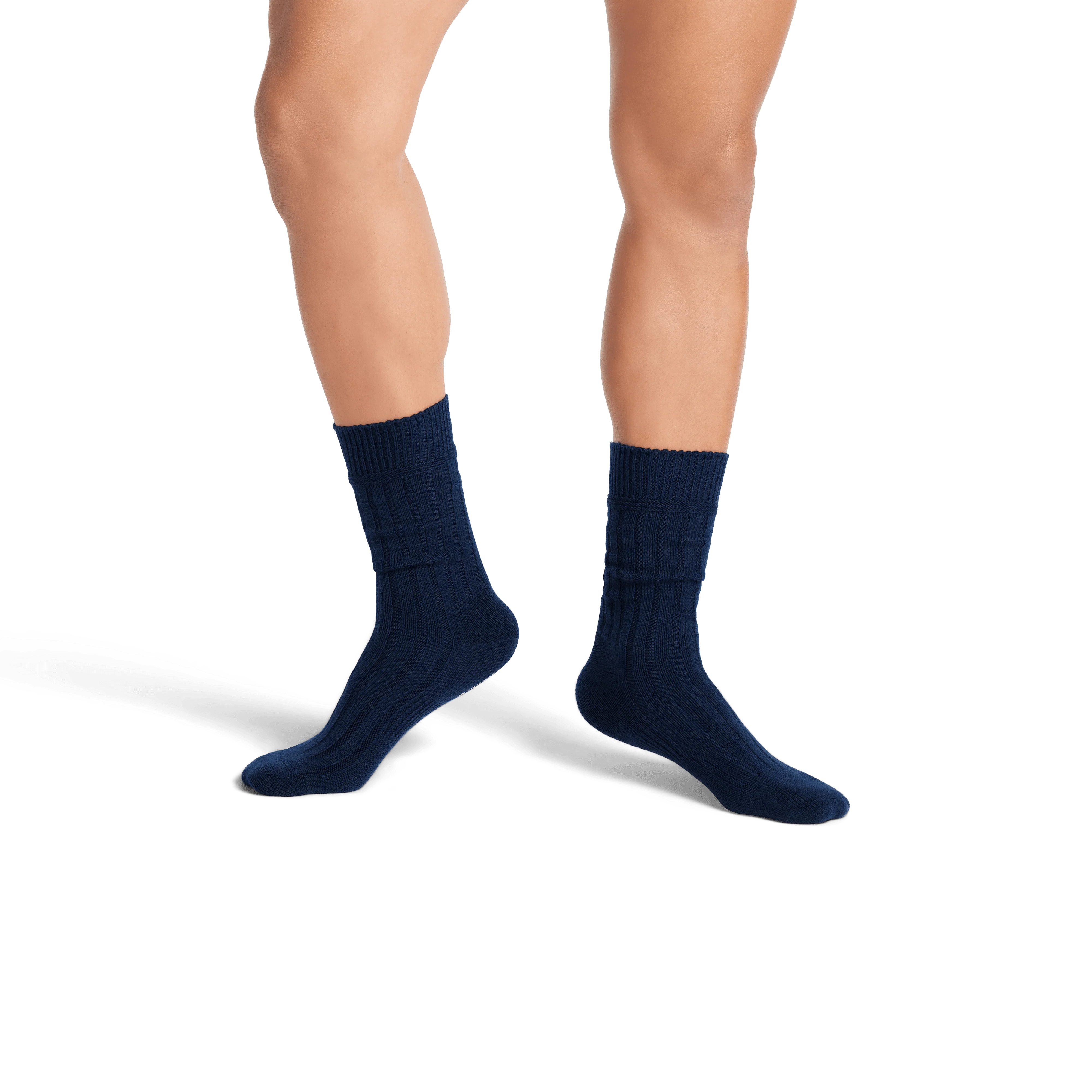 Men's Merino Cashmere Blend Rib Calf Socks - Image 24