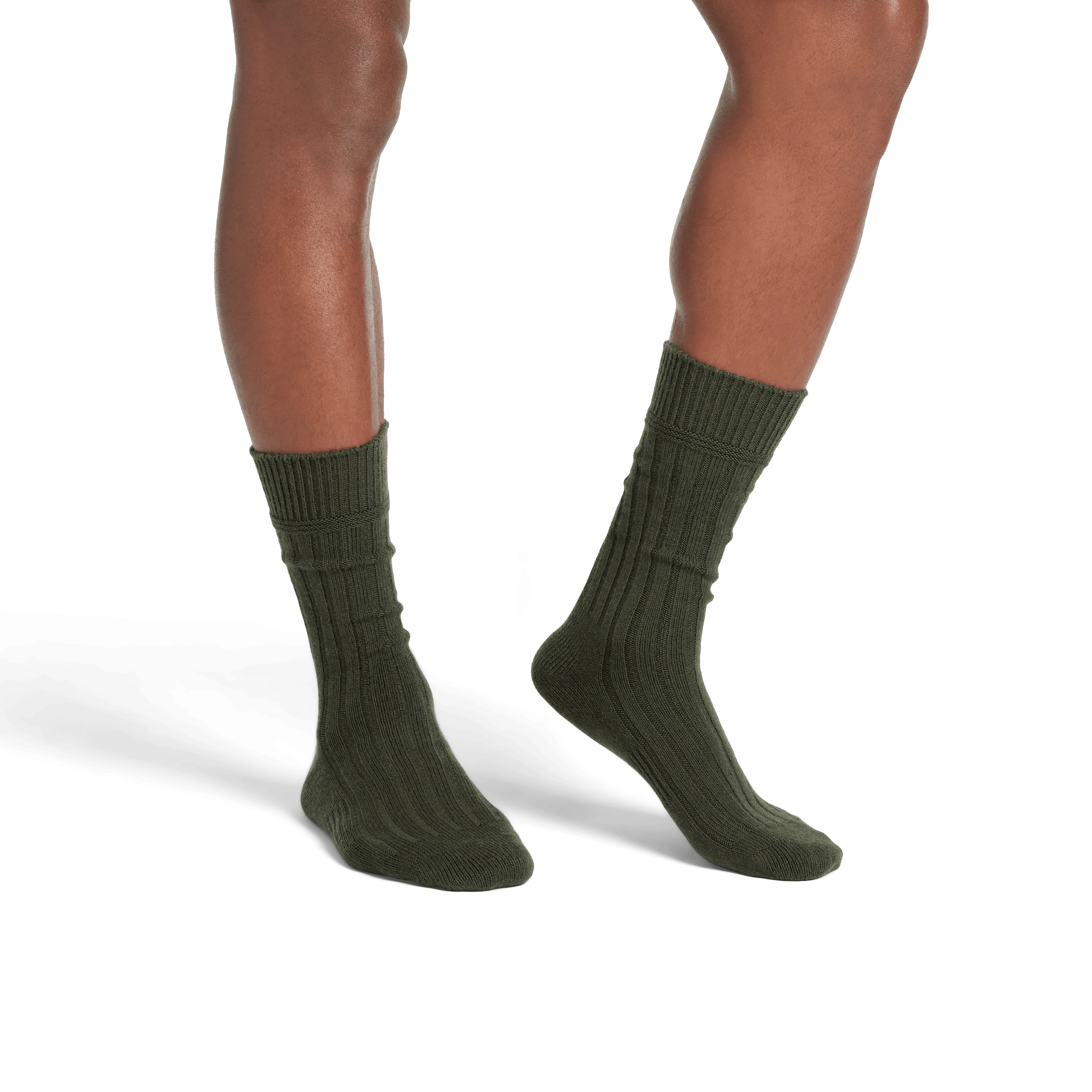 Men's Merino Cashmere Blend Rib Calf Socks - Image 3