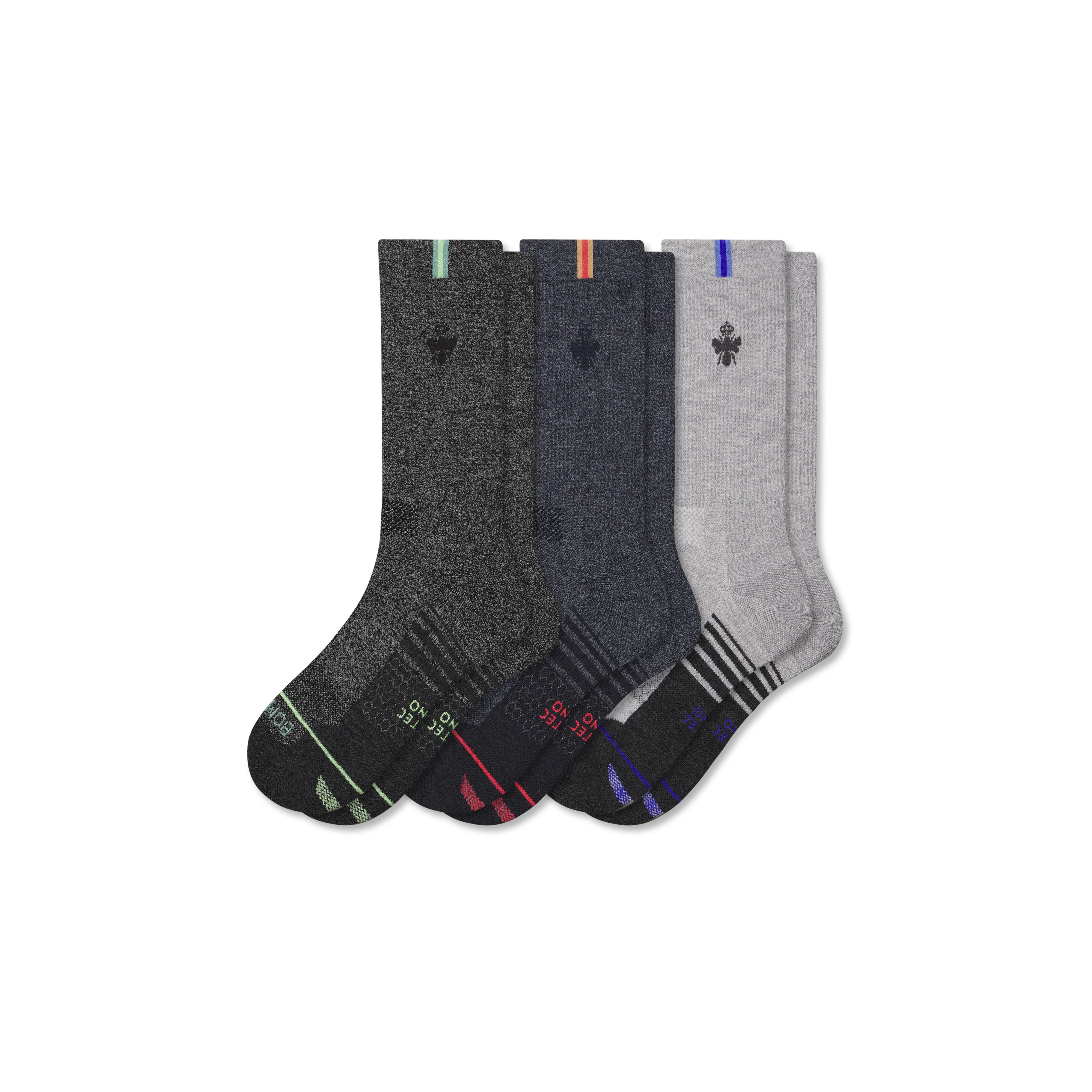 Men's Merino Wool Blend Run Calf Sock 3-Pack