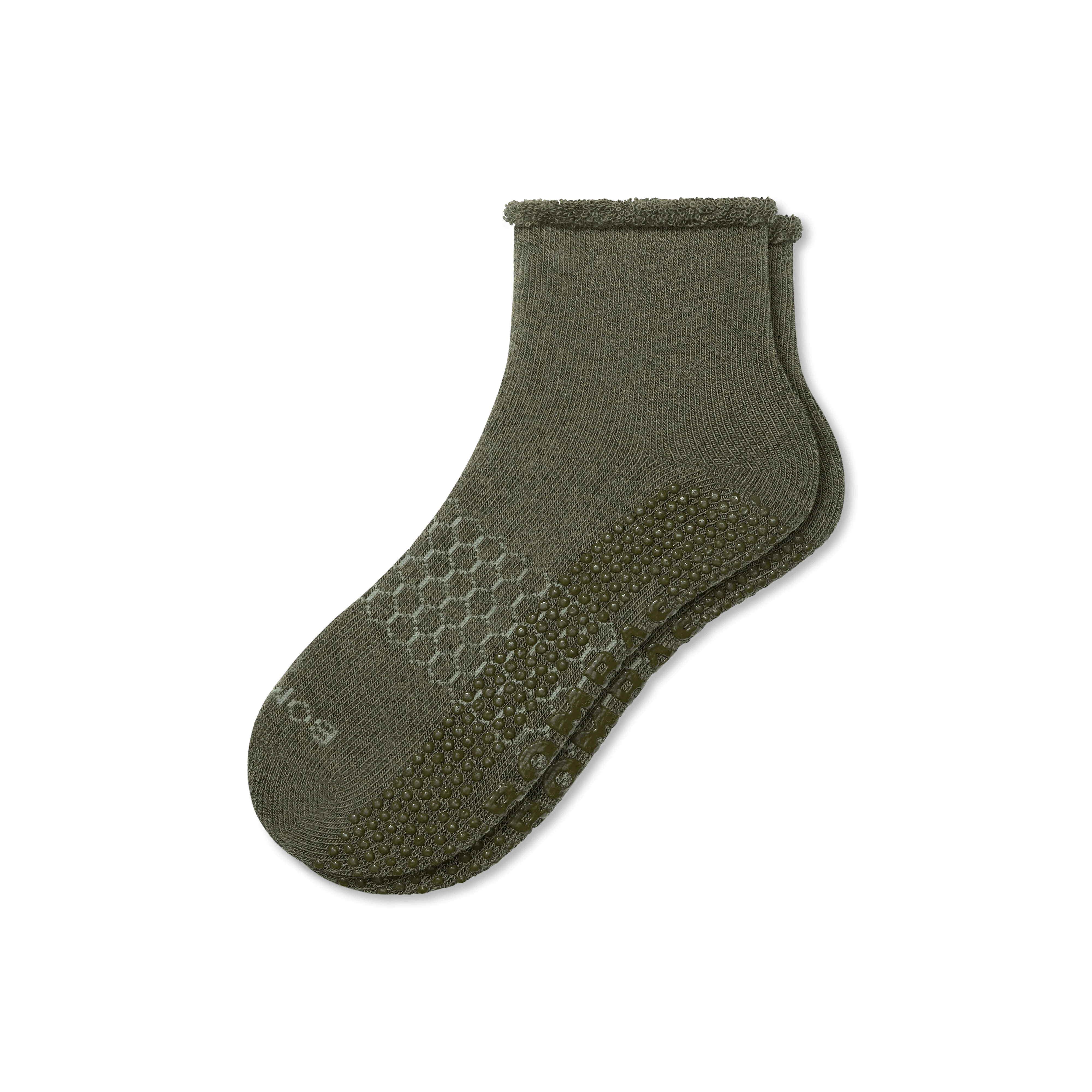 Men's Merino Wool Blend Roll-Top Gripper House Socks - Image 9