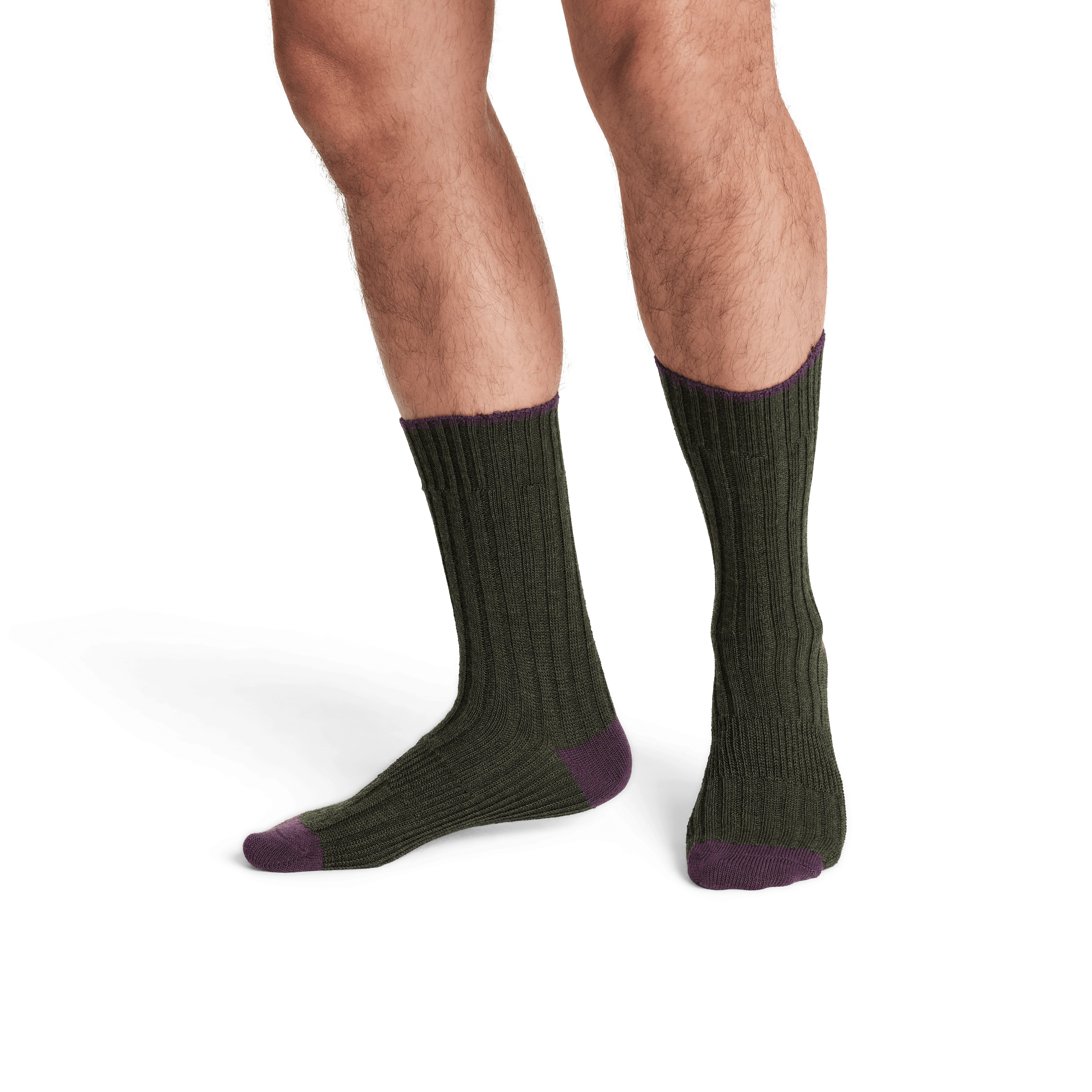 Men's Merino Wool Blend Sweater Calf Sock 4-Pack - Image 3