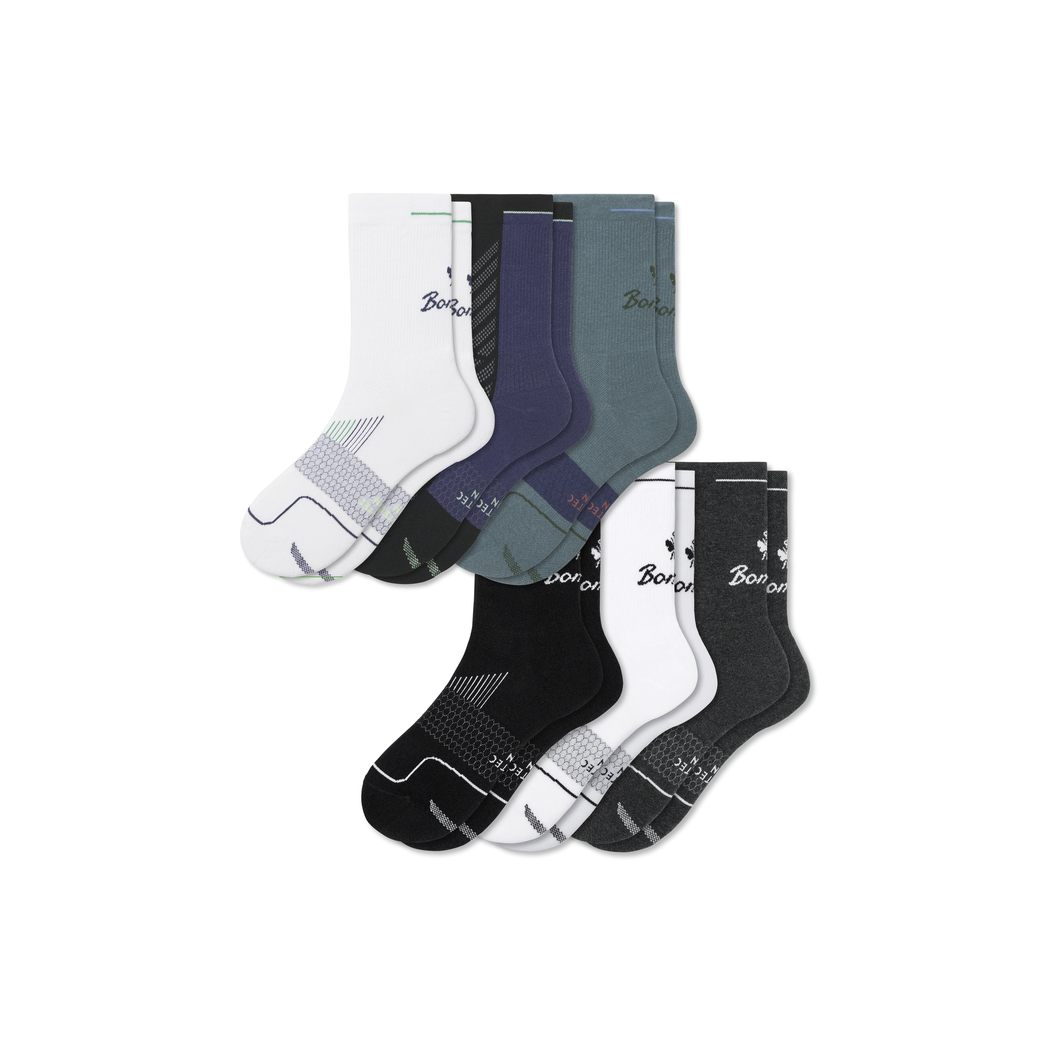 Men's Run Half Calf Sock 6-Pack - Image 15