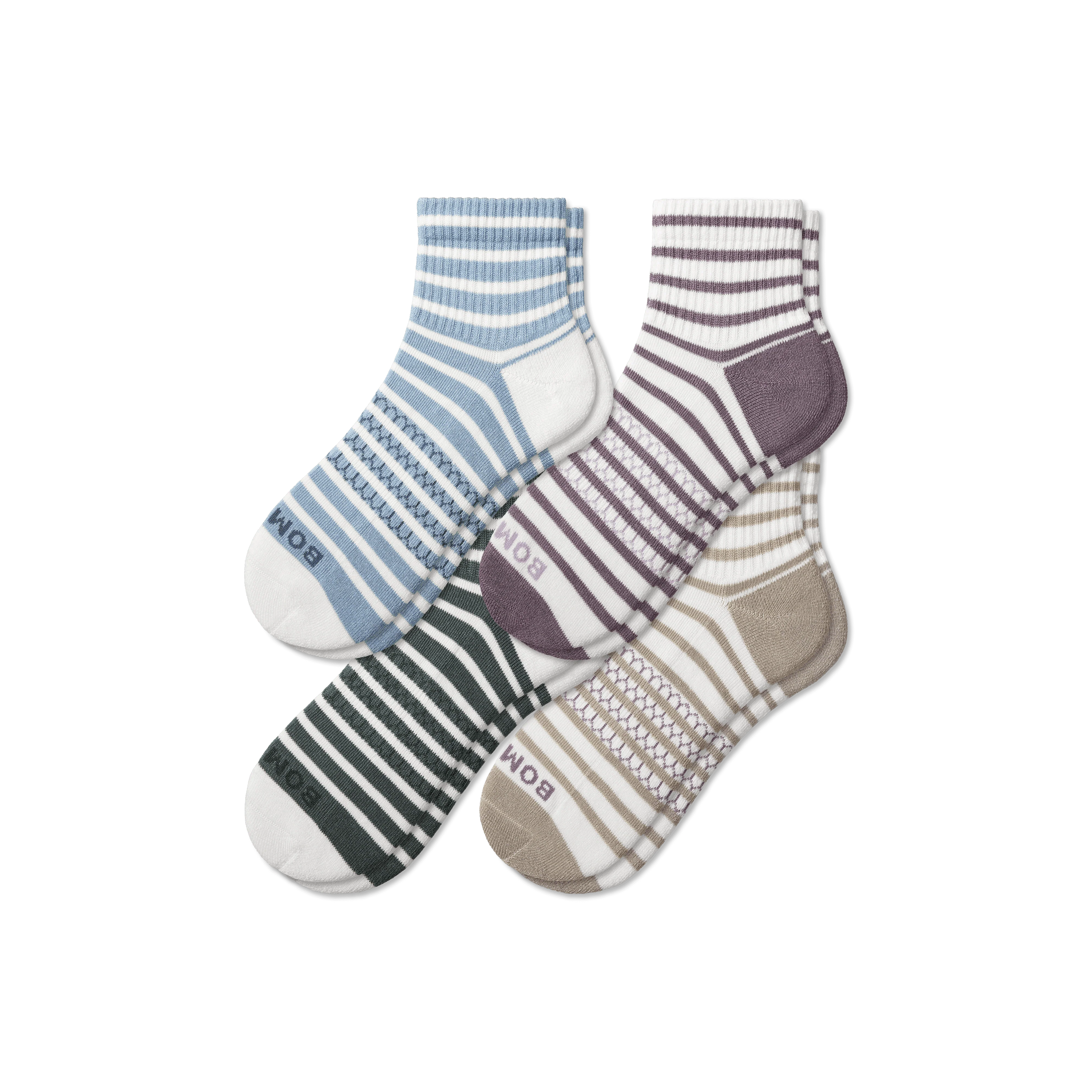 Women's Coastal Stripe Quarter Sock 4-Pack