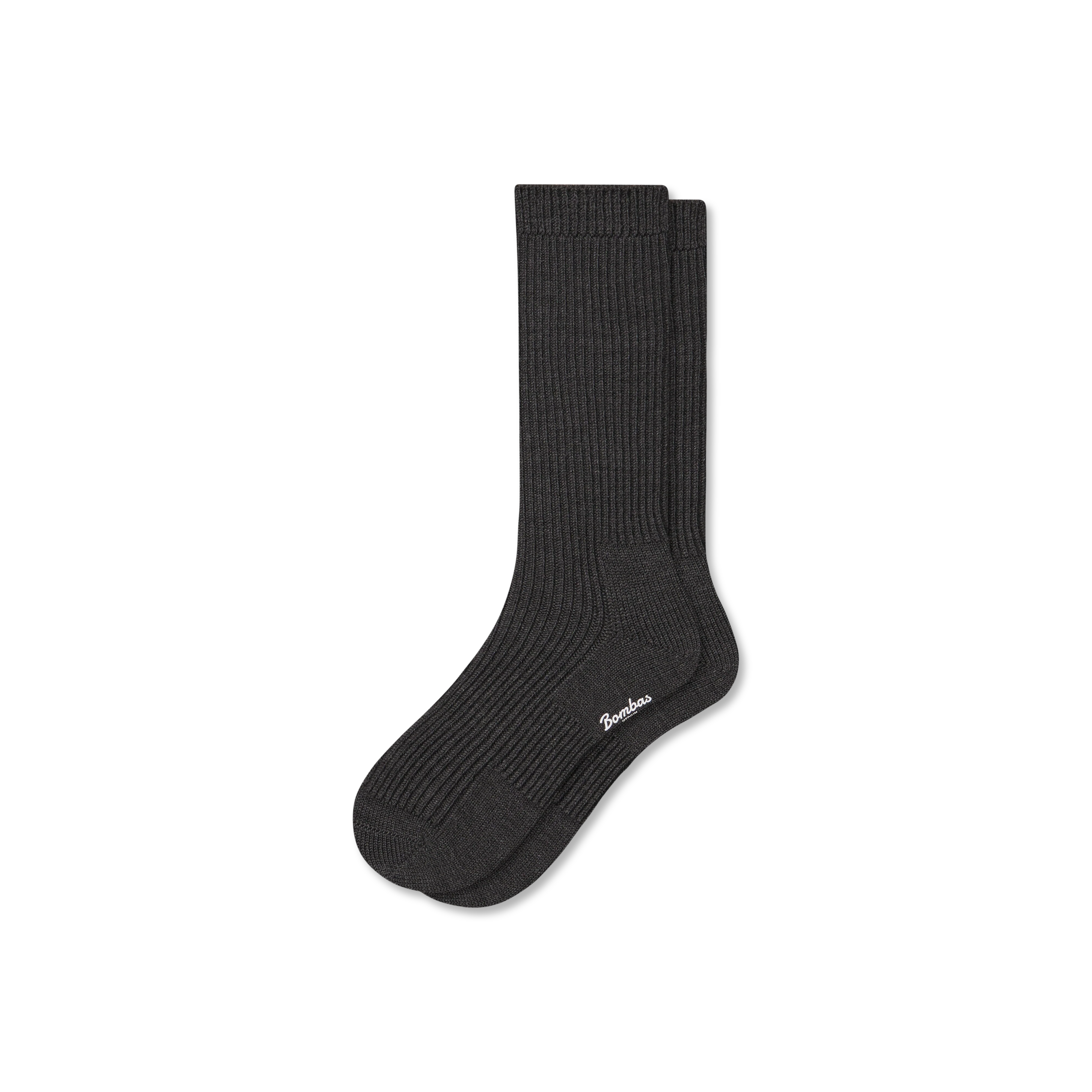 Women's Merino Cashmere Blend Fine Rib Calf Socks - Image 3