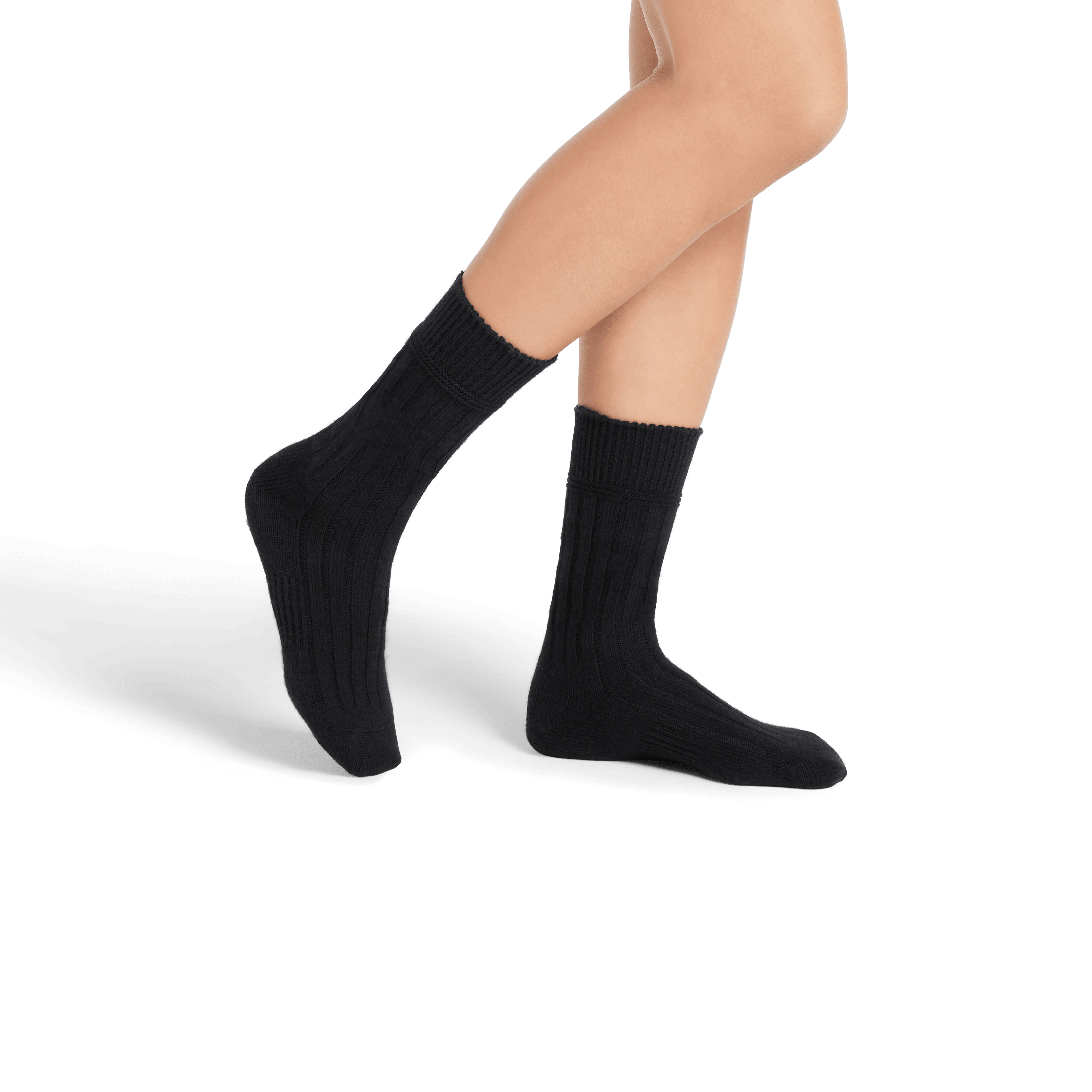 Women's Merino Cashmere Blend Rib Calf Socks - Image 29