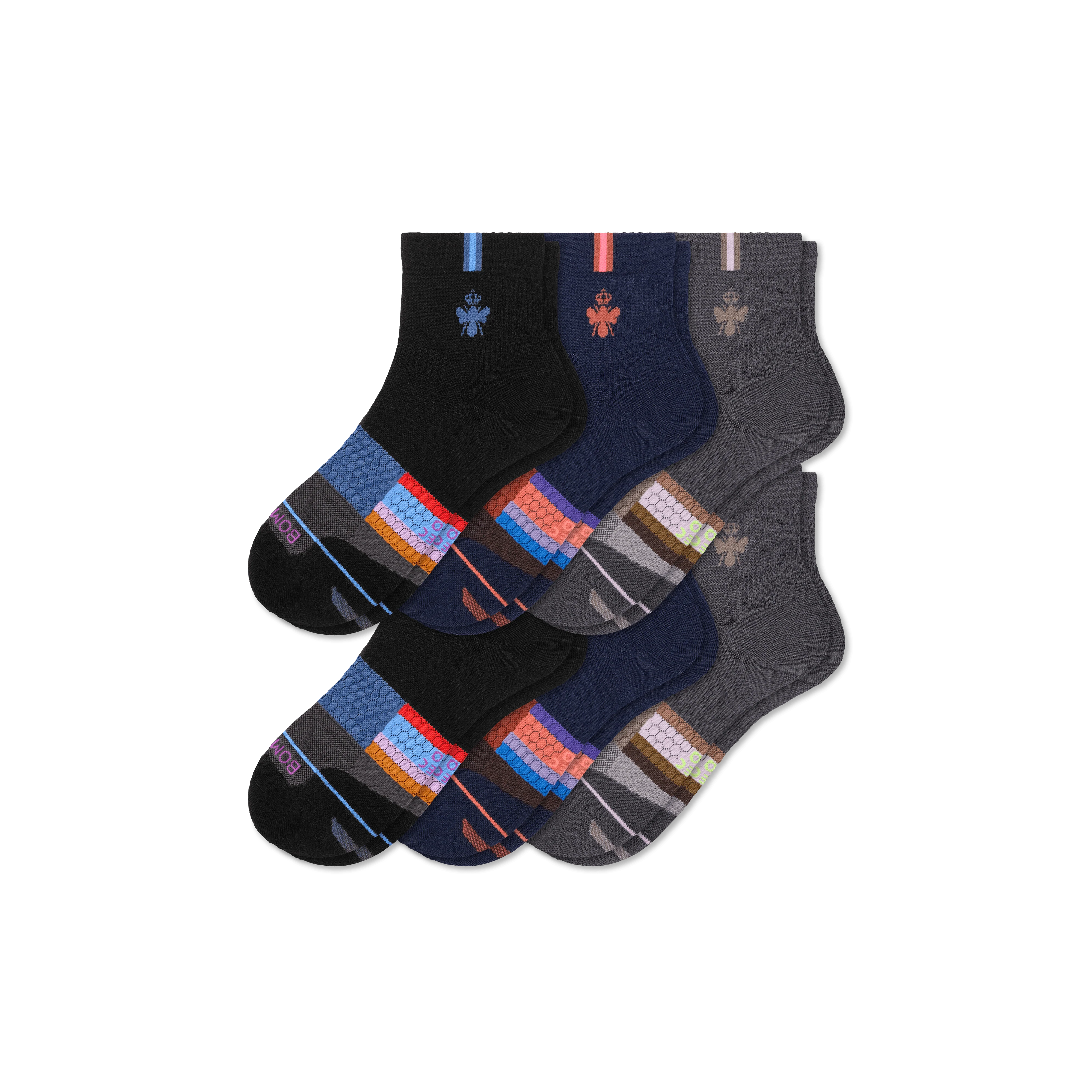 Women's Merino Wool Blend Run Quarter Sock 6-Pack - Image 12