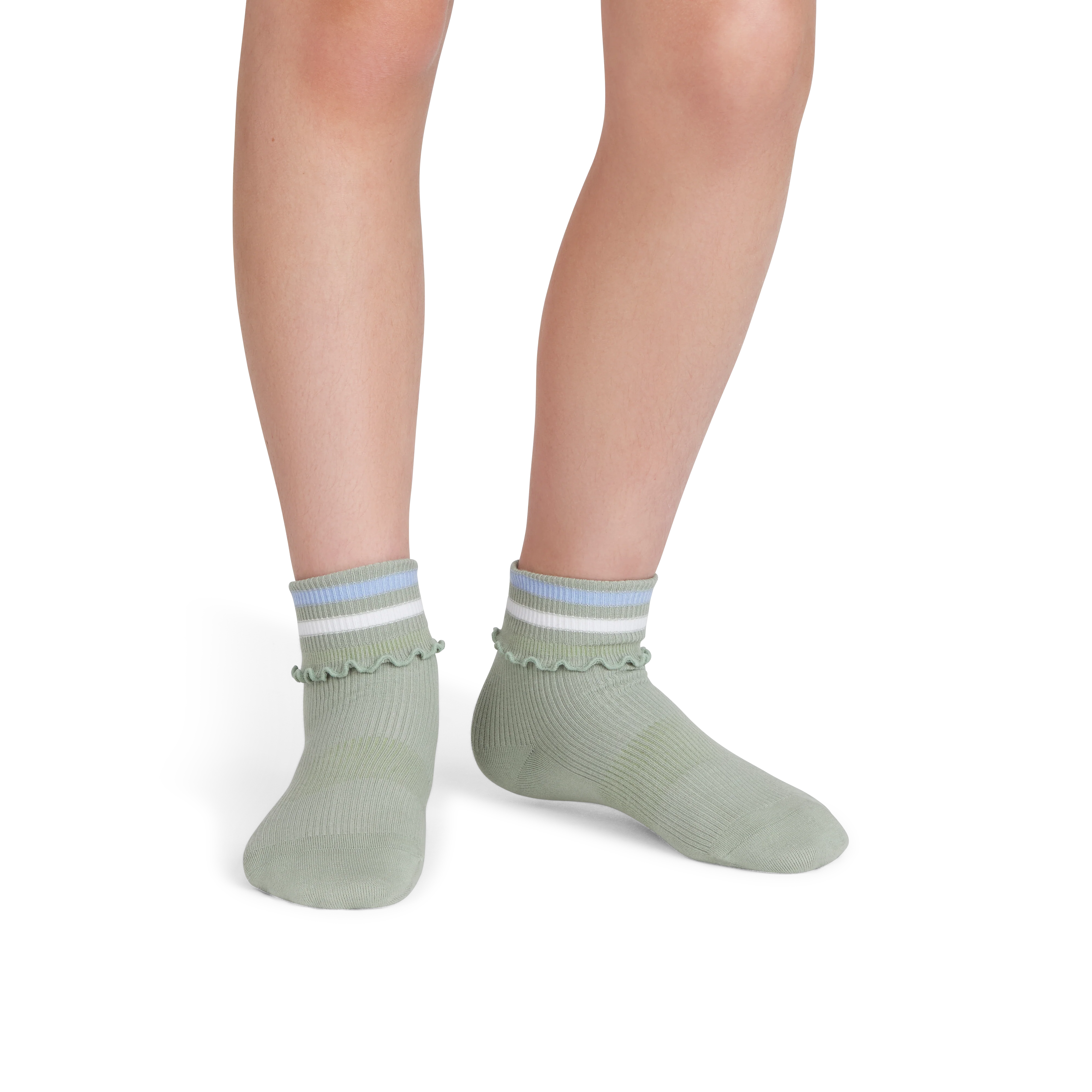 Youth Foldover Ruffle Quarter Sock 4-Pack - Image 3