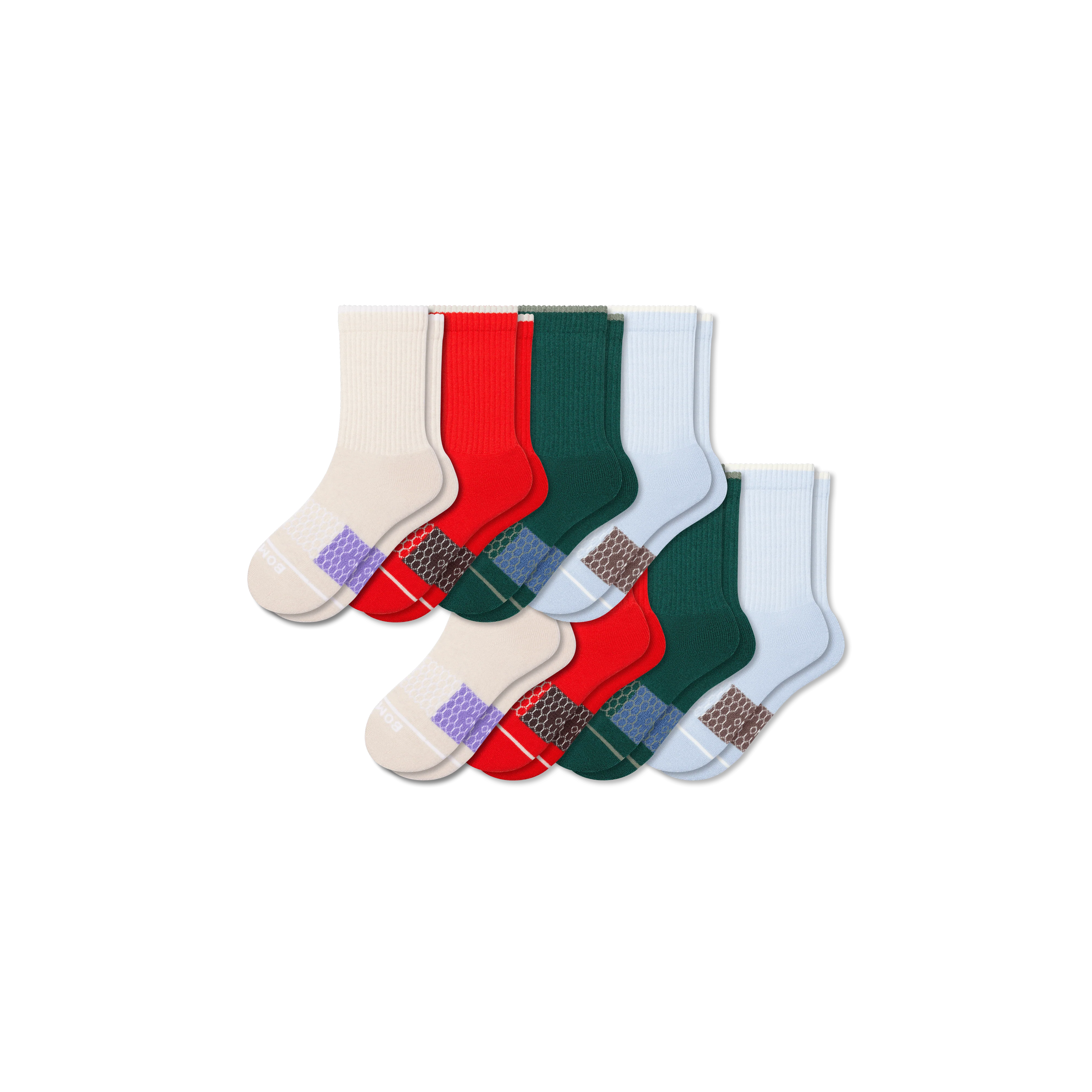 Youth Merino Wool Blend Calf Sock 8-Pack - Image 13